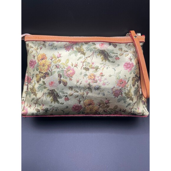 CAVALCANTI ITALY LEATHER SINGLE ZIP CLUTCH Cosmetic Travel-MakeUp Bag-Case Pouch - Picture 1 of 8